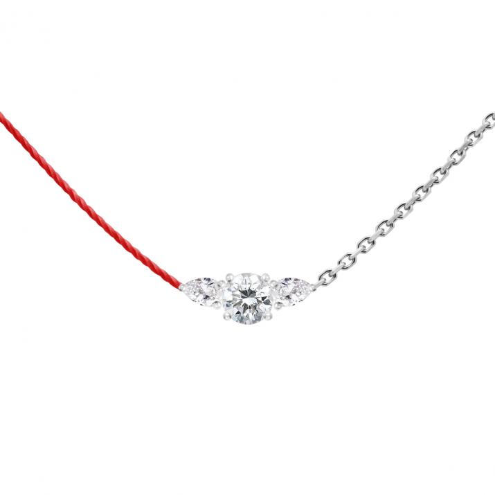 So Abby Half-thread Half-chain Necklace White Gold - Redline