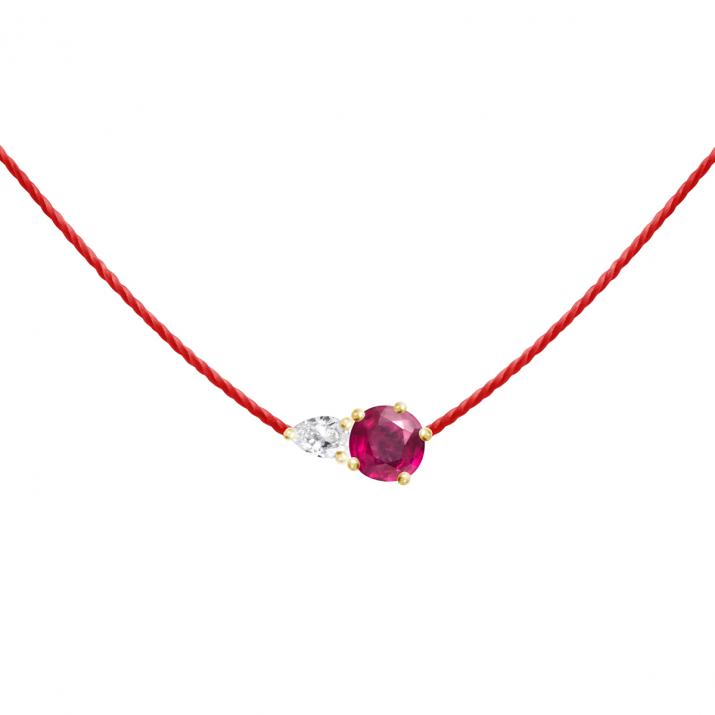 Abby Rubis Thread Necklace Yellow Gold - Redline