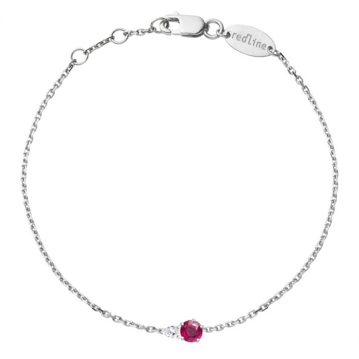 Abby Rubis Chain Bracelet White Gold - Redline