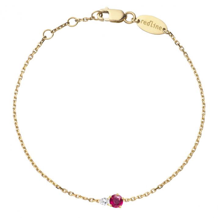 Abby Rubis Chain Bracelet Yellow Gold - Redline