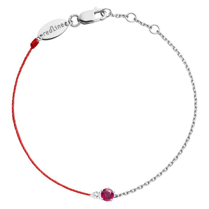 Abby Rubis Half-thread Half-chain Bracelet White Gold - Redline