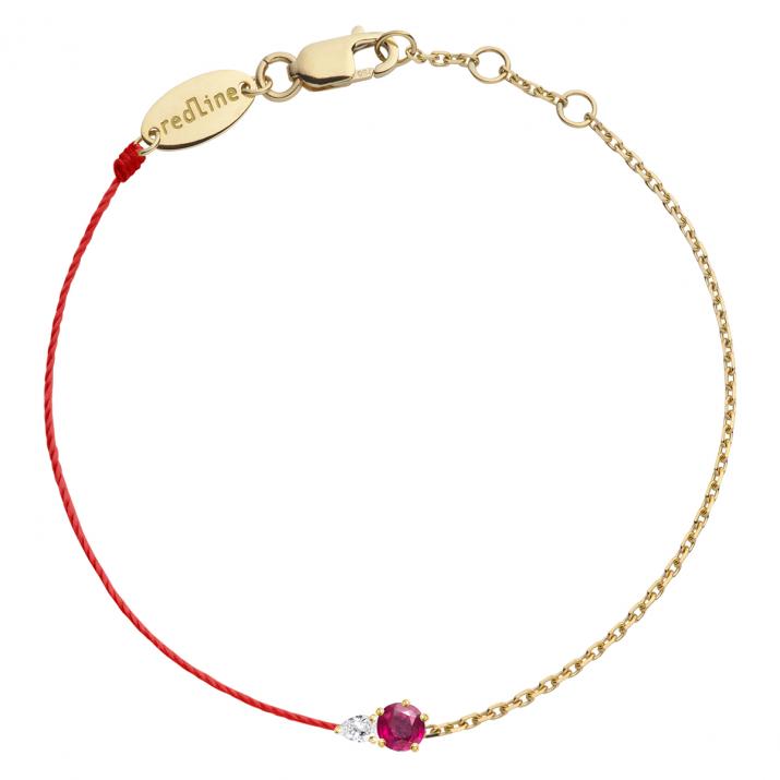 Abby Rubis Half-thread Half-chain Bracelet Yellow Gold - Redline