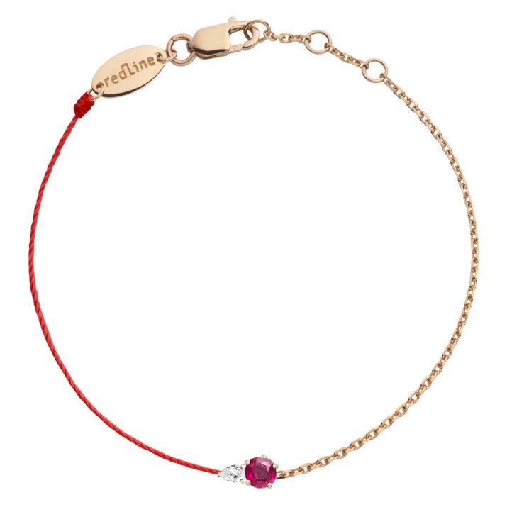Abby Rubis Half-thread Half-chain Bracelet Rose Gold - Redline
