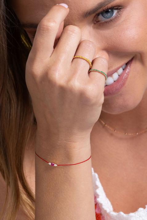 So Abby Rubis Half-thread Half-chain Bracelet Rose Gold - Redline - 0++