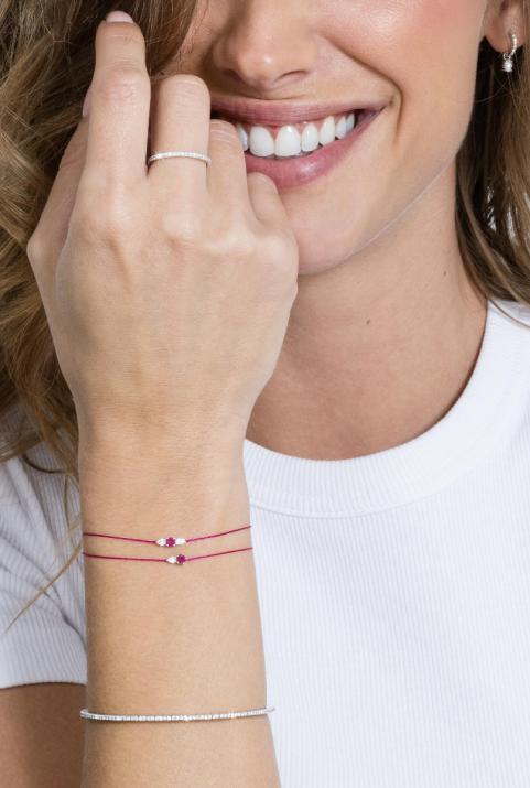 So Abby Rubis Bracelet Thread White Gold - Redline - 0++