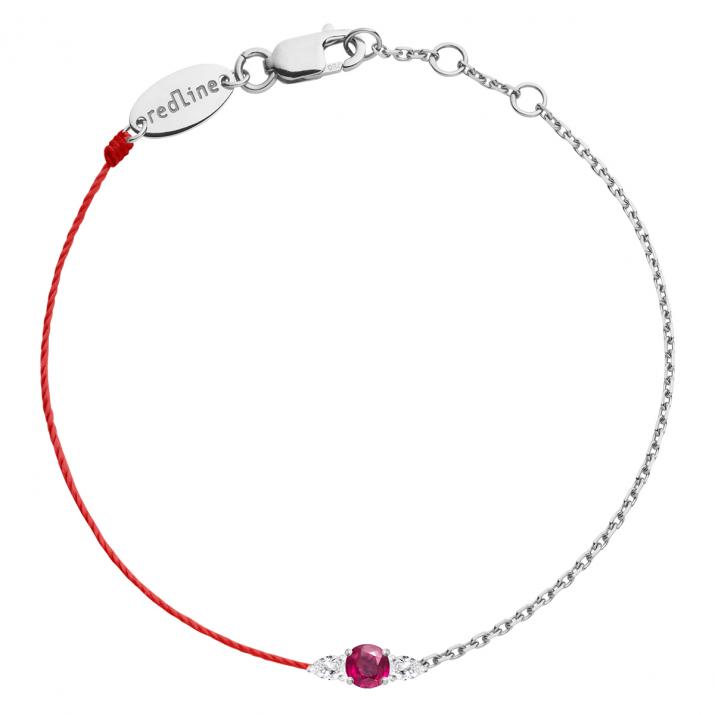 So Abby Rubis Half-thread Half-chain Bracelet White Gold - Redline
