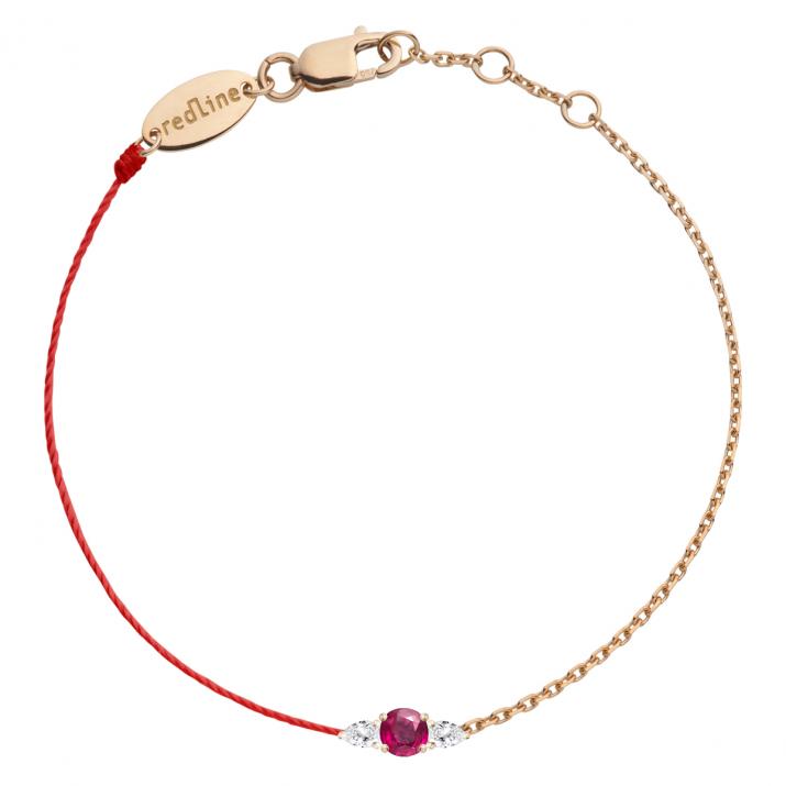So Abby Rubis Half-thread Half-chain Bracelet Rose Gold - Redline - 0++