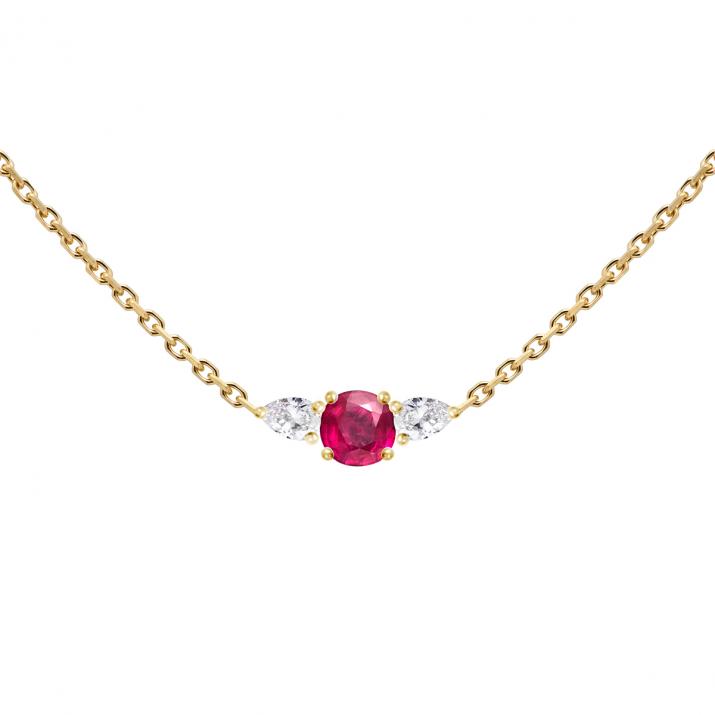 So Abby Rubis Chain Necklace Yellow Gold - Redline