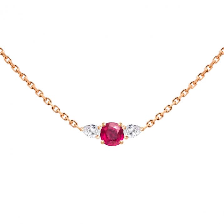 So Abby Rubis Chain Necklace Rose Gold - Redline