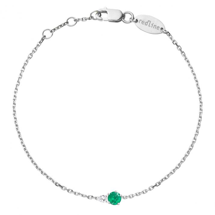 Abby Emeraude Chain Bracelet White Gold - Redline