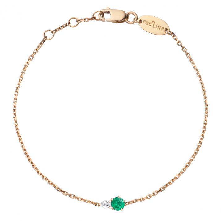 Abby Emeraude Chain Bracelet Rose Gold - Redline
