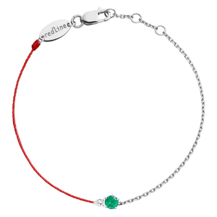 Abby Emeraude Half-thread Half-chain Bracelet White Gold - Redline