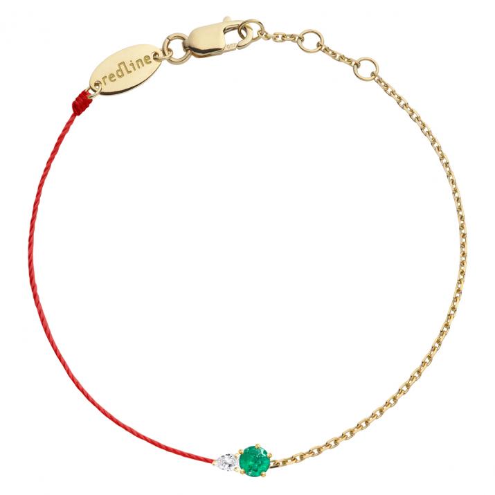 Abby Emeraude Half-thread Half-chain Bracelet Yellow Gold - Redline