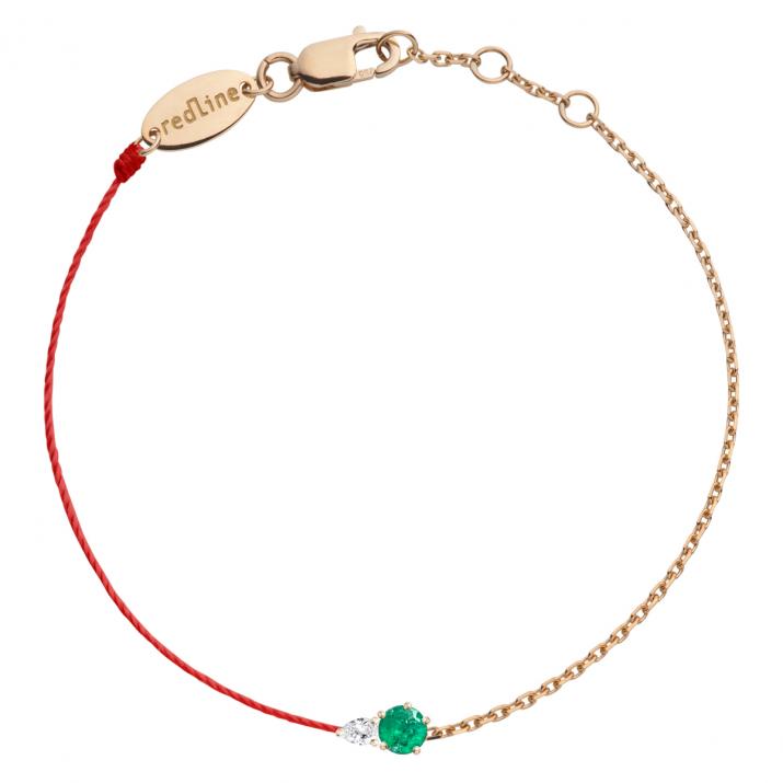 Abby Emeraude Half-thread Half-chain Bracelet Rose Gold - Redline