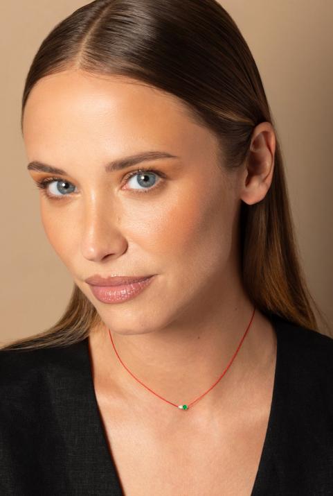 Abby Emeraude Thread Necklace Yellow Gold - Redline - 0++