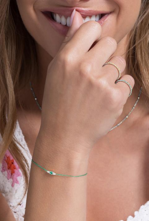 So Abby émeraude Bracelet Thread White Gold - Redline - 0++