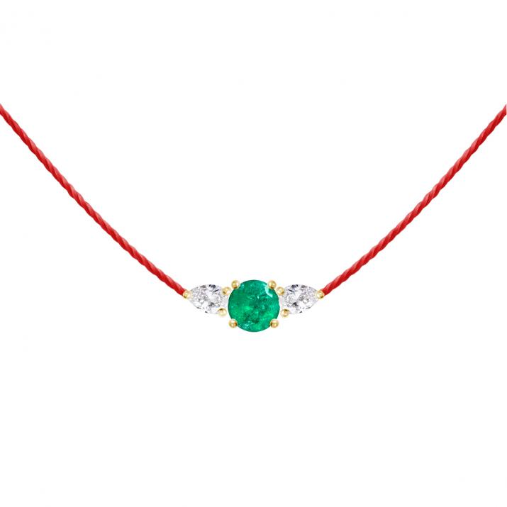 So Abby Emeraude Thread Necklace Yellow Gold - Redline