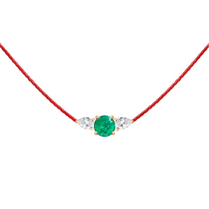 So Abby Emeraude Thread Necklace Rose Gold - Redline
