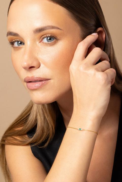 So Abby Emeraude Chain Bracelet Yellow Gold - Redline - 0++