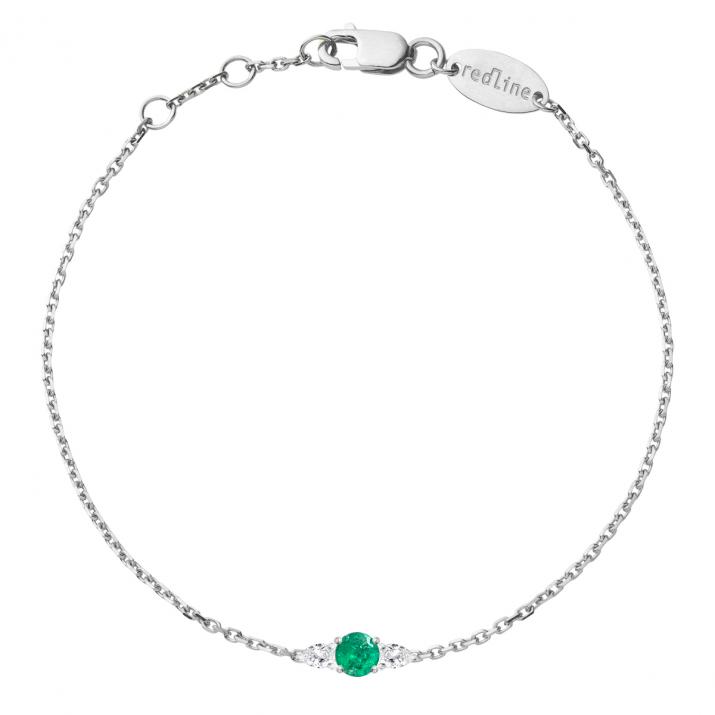 So Abby Emeraude Chain Bracelet White Gold - Redline