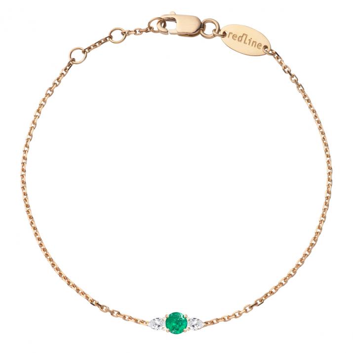 So Abby Emeraude Chain Bracelet Rose Gold - Redline