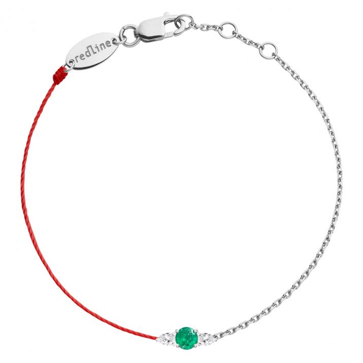 So Abby Emeraude Half-thread Half-chain Bracelet White Gold - Redline