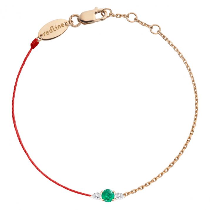 So Abby Emeraude Half-thread Half-chain Bracelet Rose Gold - Redline