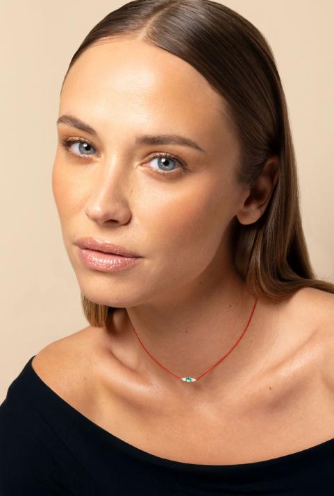 So Abby Emeraude Thread Necklace Yellow Gold - Redline - 0++