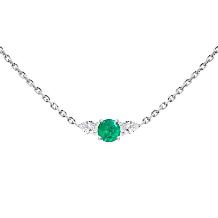 So Abby Emeraude Chain Necklace White Gold - Redline