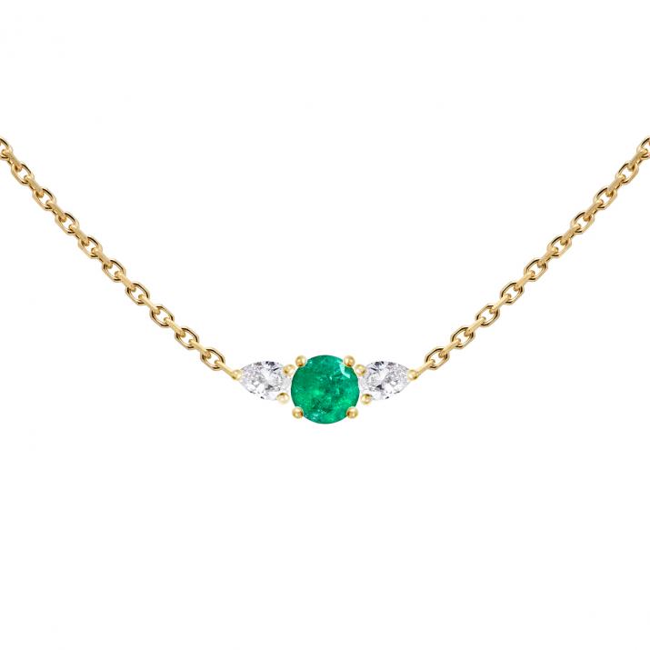 So Abby Emeraude Chain Necklace Yellow Gold - Redline