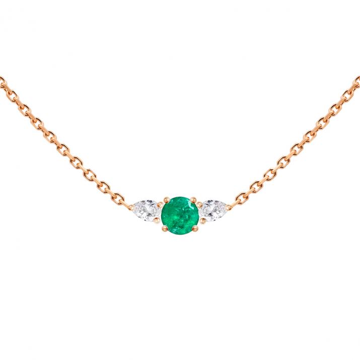 So Abby Emeraude Chain Necklace Rose Gold - Redline
