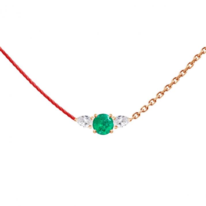 So Abby Emeraude  Half-thread Half-chain Necklace Rose Gold - Redline