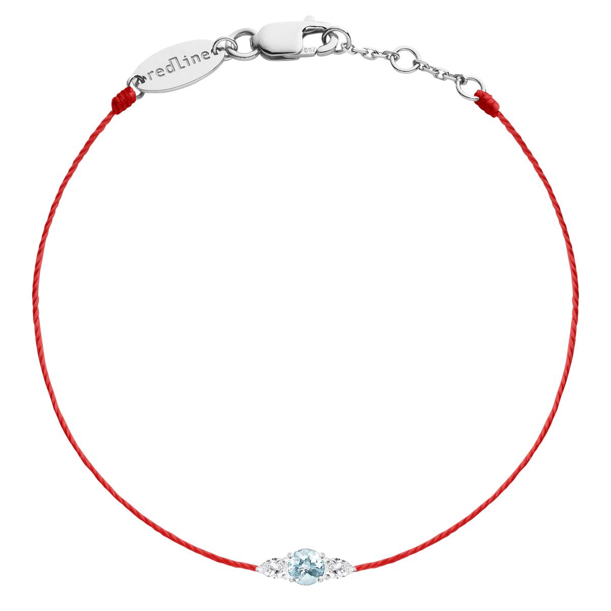 Redline bracelet in white gold with a topaz and two pear-shaped