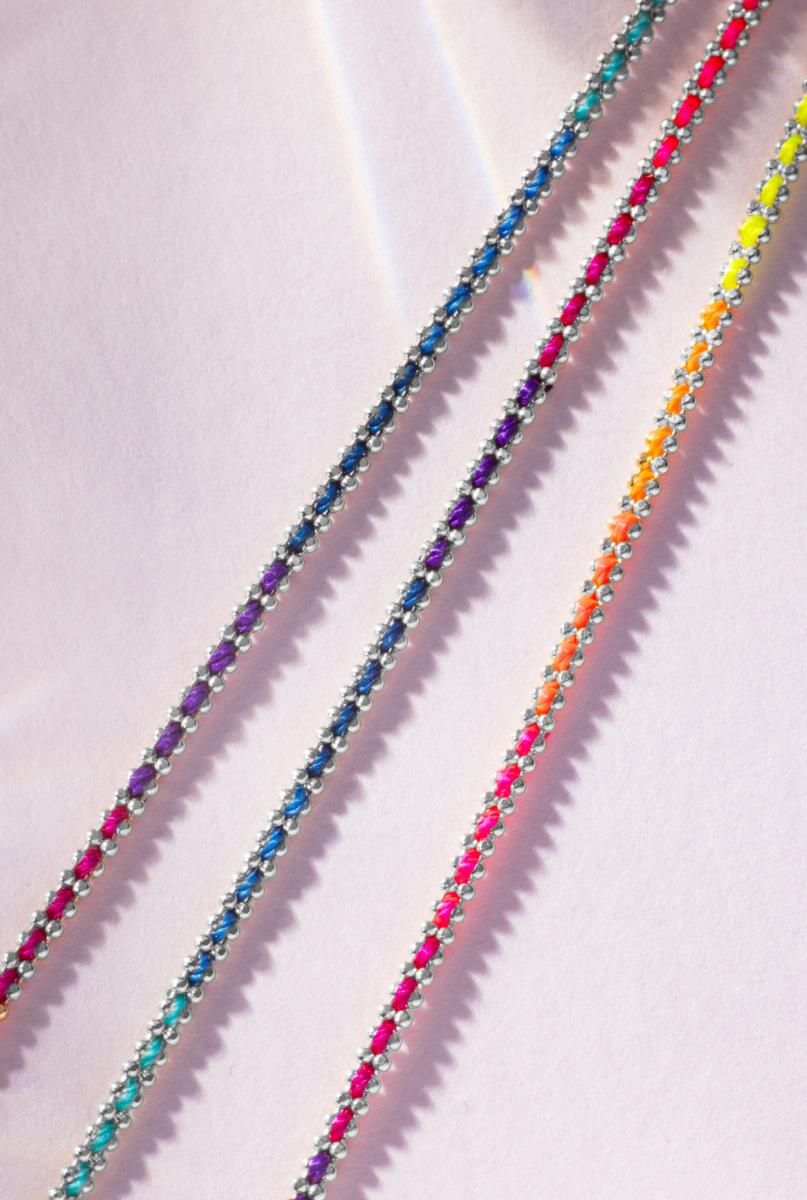 Redline Rainbow white gold bracelet for woman - Aurore Rainbow