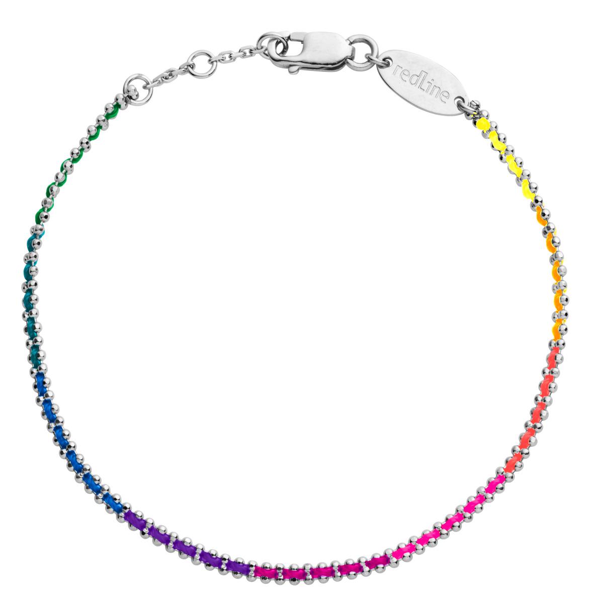 Redline Rainbow white gold bracelet for woman - Aurore Rainbow