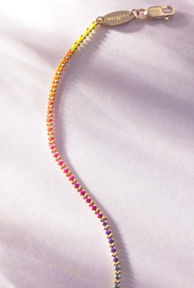 Redline woman's Rainbow bracelet in pink gold - Aurore Rainbow