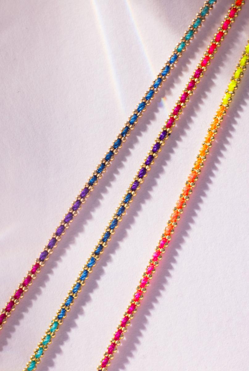 Redline woman's Rainbow bracelet in pink gold - Aurore Rainbow