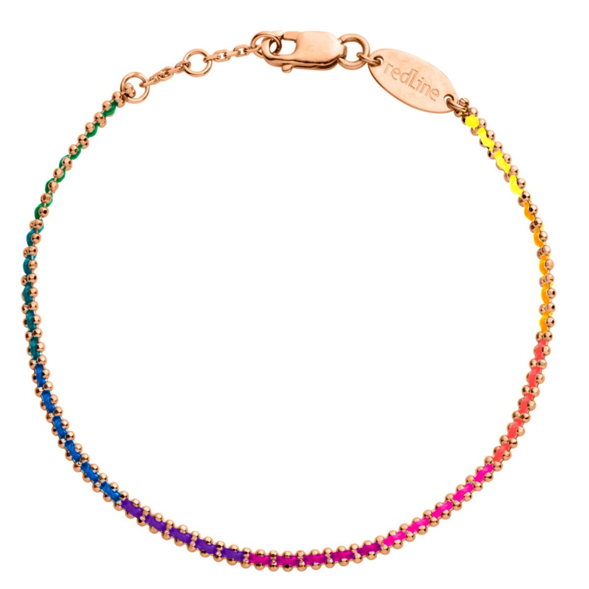 Redline woman's Rainbow bracelet in pink gold - Aurore Rainbow