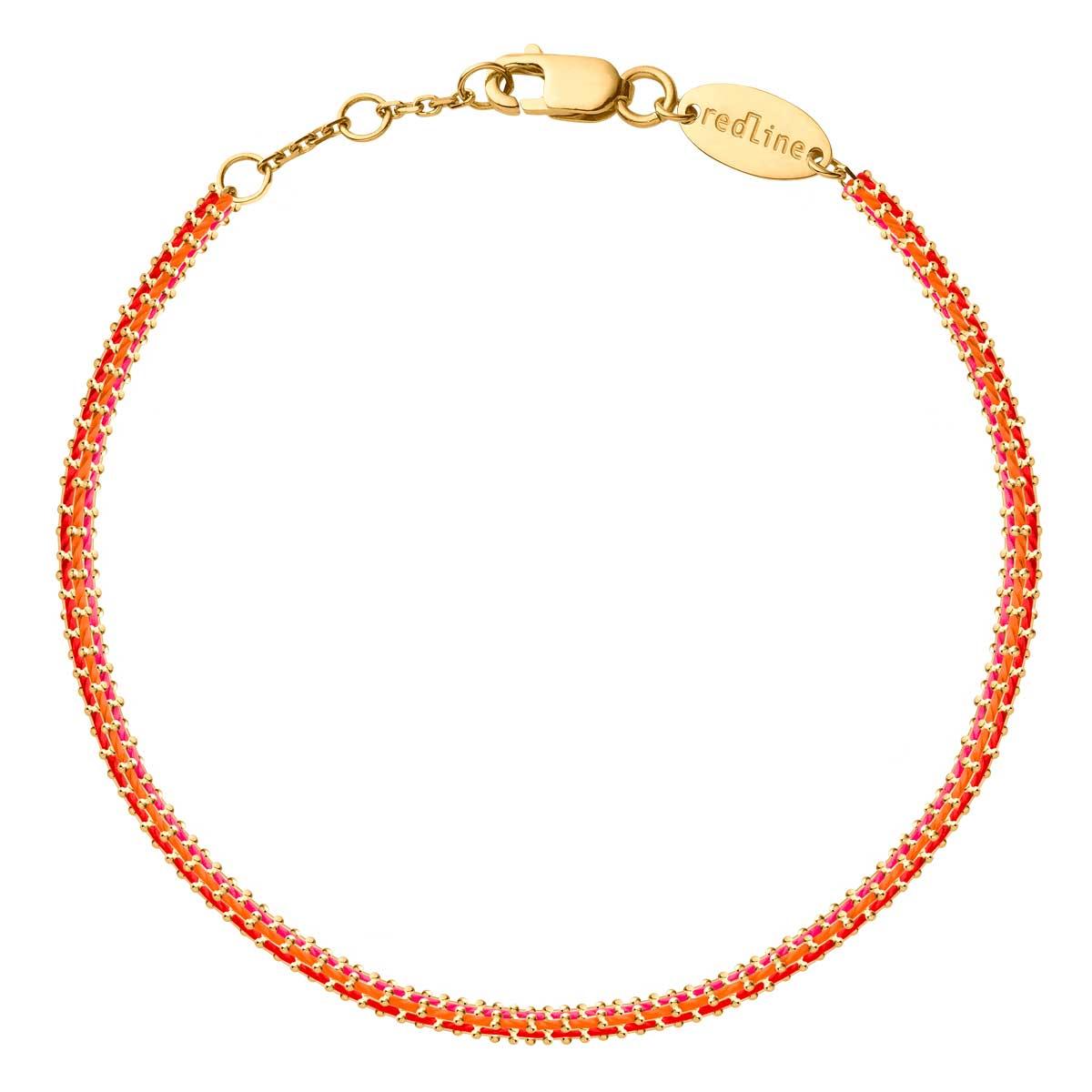 Woven colored thread bracelet: Aurore Australe in yellow gold