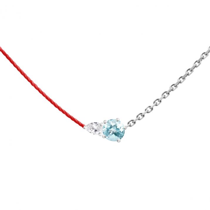 Abby Topaze Half-thread Half-chain Necklace White Gold - Redline