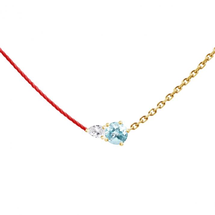 Abby Topaze Half-thread Half-chain Necklace Yellow Gold - Redline