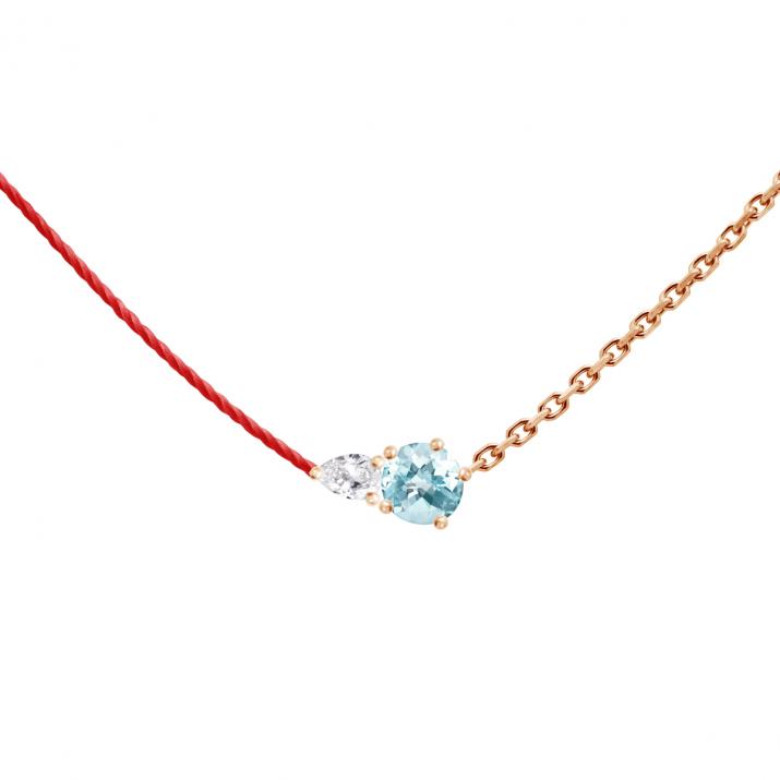 Abby Topaze Half-thread Half-chain Necklace Rose Gold - Redline