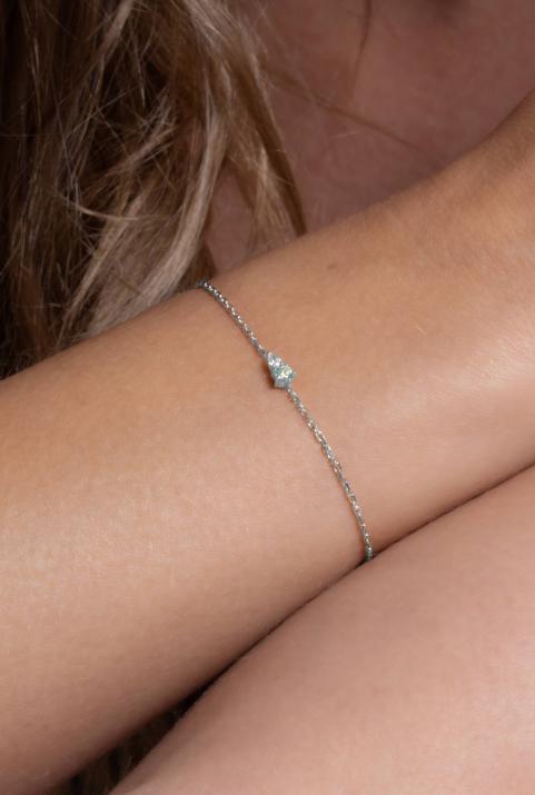 Abby Topaze Chain Bracelet White Gold - Redline - 0++