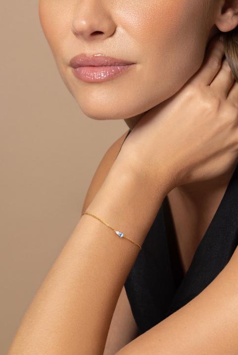 Abby Topaze Chain Bracelet Yellow Gold - Redline - 0++