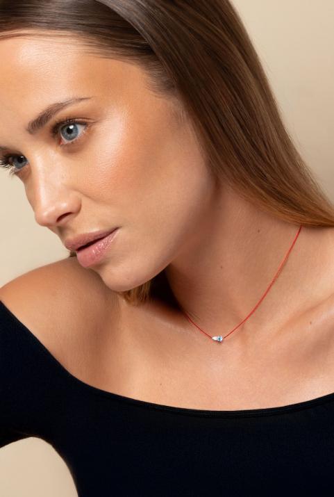 Abby Topaze Thread Necklace Rose Gold - Redline - 0++