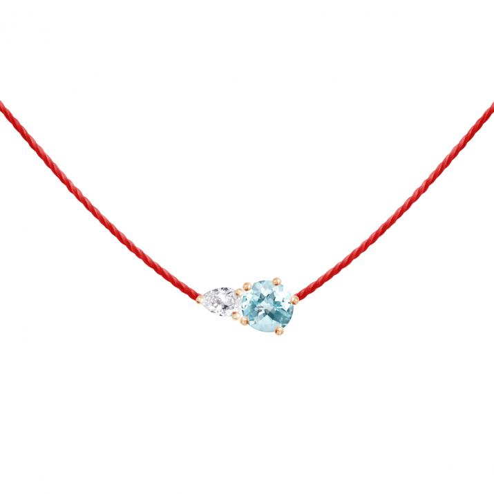 Abby Topaze Thread Necklace Rose Gold - Redline - 0++