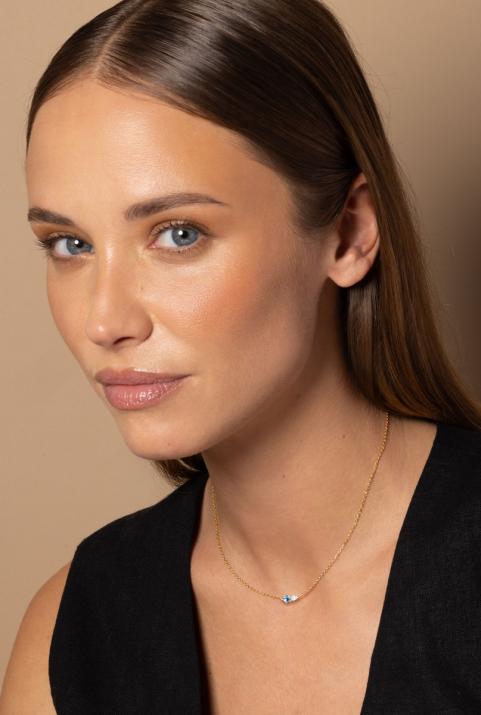 Abby Topaze Chain Necklace Yellow Gold - Redline - 0++
