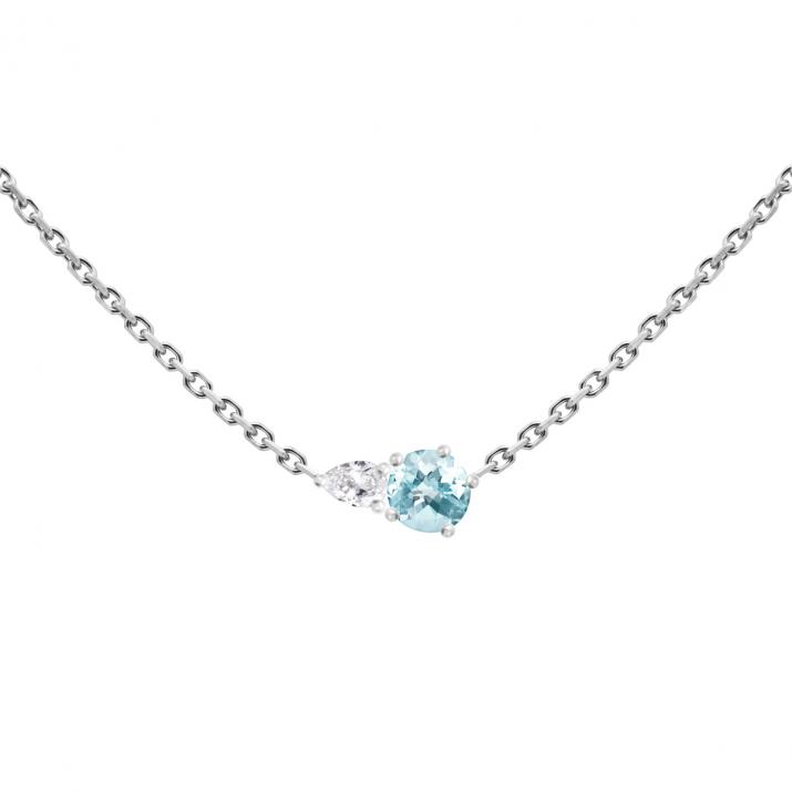 Abby Topaze Chain Necklace White Gold - Redline