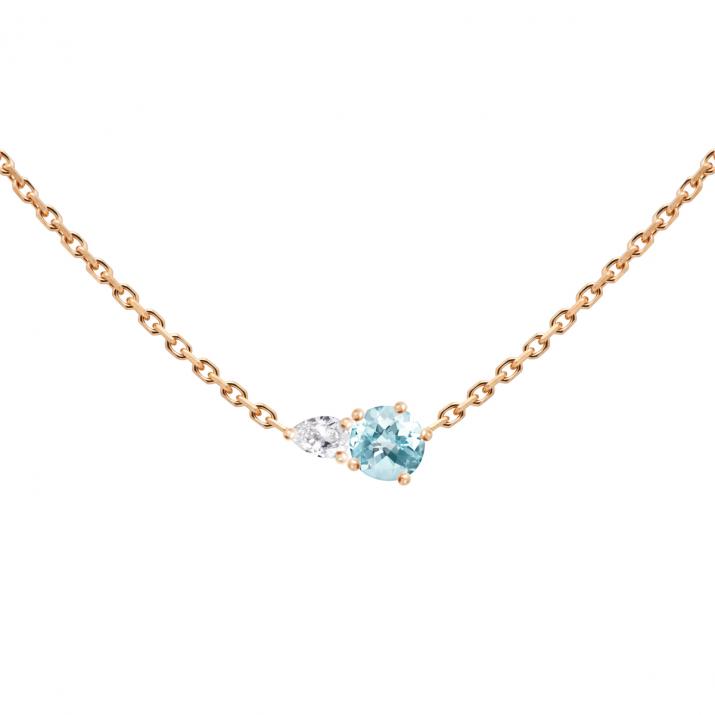 Abby Topaze Chain Necklace Rose Gold - Redline