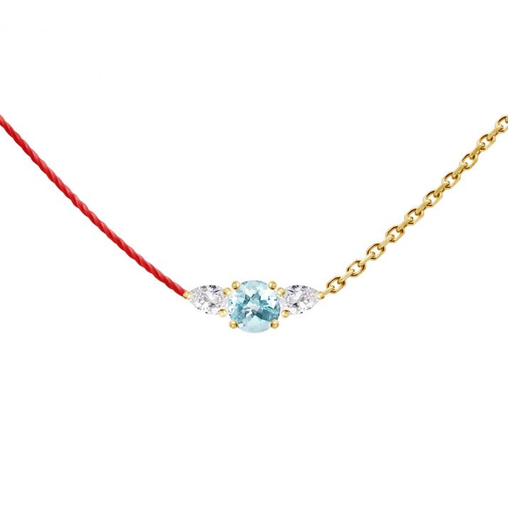 So Abby Topaze Half-thread Half-chain Necklace Yellow Gold - Redline - 0++